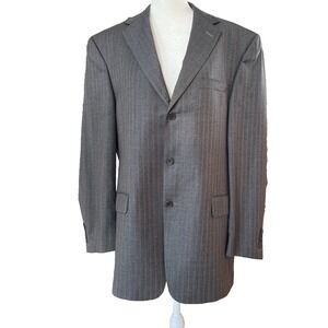 CREMIEUX for DILLARDS Classic Lora Piana Wool Dark Gray Striped‎ Blazer Size 41R